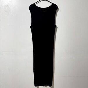 Club Monaco Black Midi Dress with Side Slits